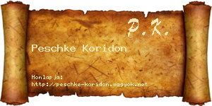 Peschke Koridon névjegykártya